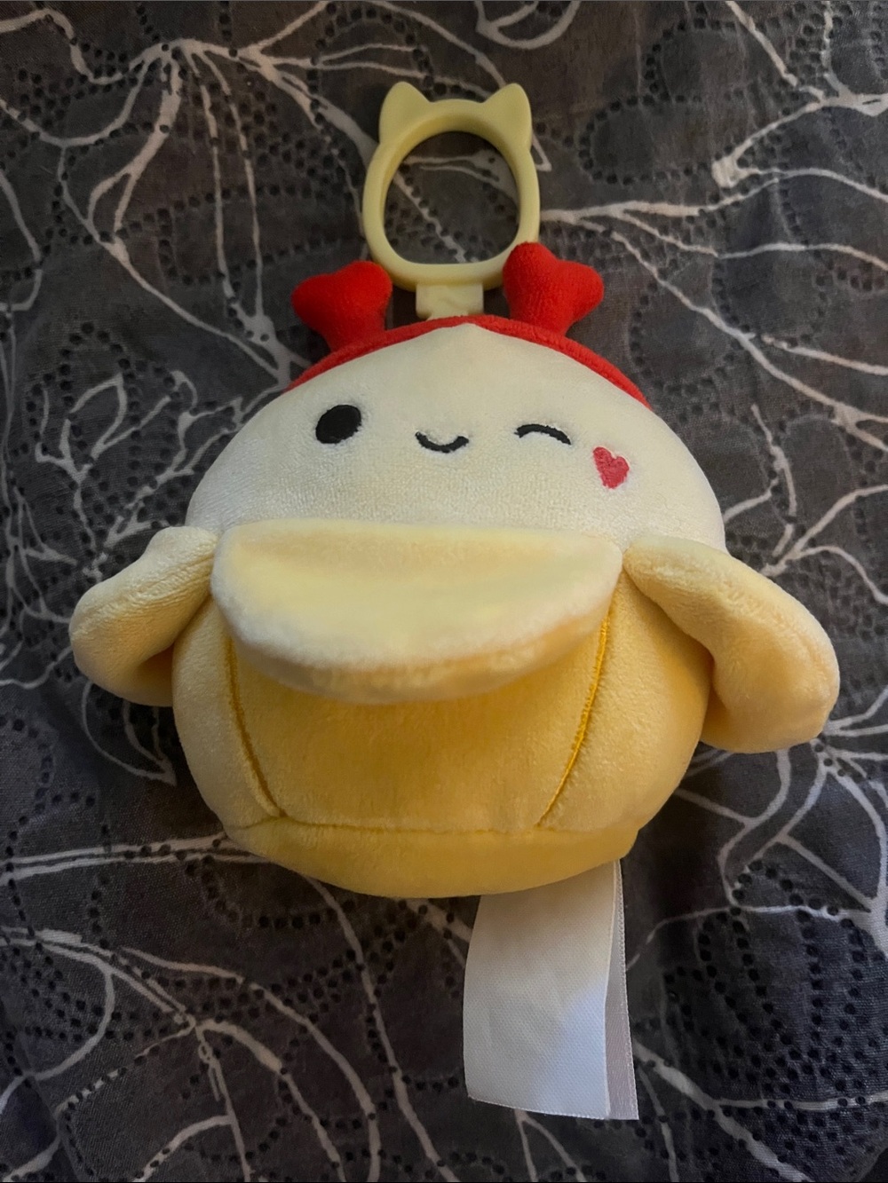 Valentine banana squishmallow keychain